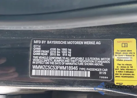 2015 Mini Countryman Cooper S from USA, damaged, VIN WMWZC5C53FWM18946